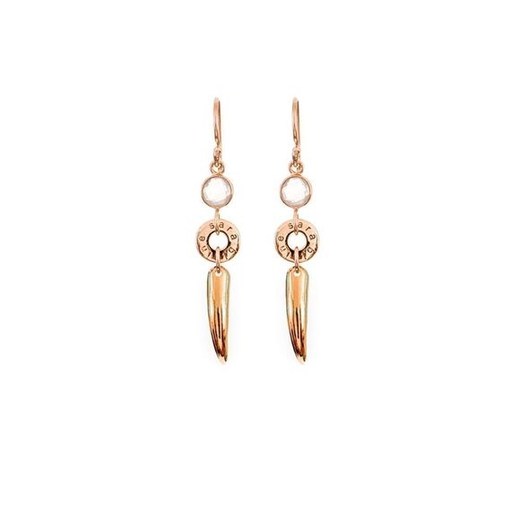 Sara Blaine/eSBe Rose Gold Moon Earrings - NWT - Picture 1 of 3